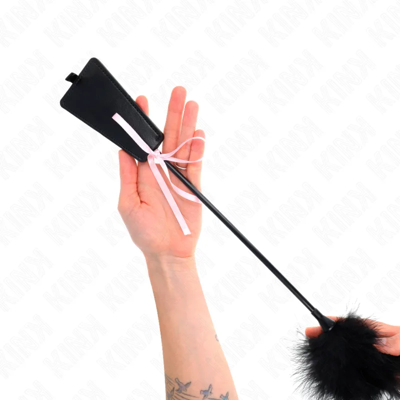 Kink Tickle Feather Teaser with Pink Ribbon Bow – 49 cm