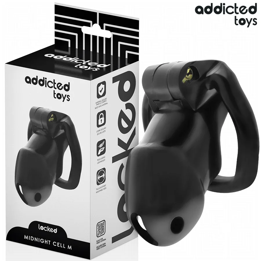 Addicted Toys Locked – Midnight Cell Penisbur för kyskhet, storlek M