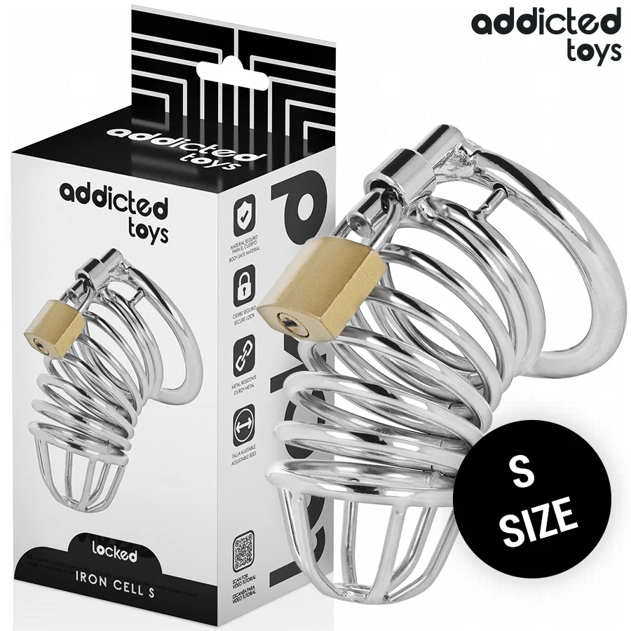 Addicted Toys Locked – Iron Cell Metallbur för Peniskydighet | Storlek S (4 CM)