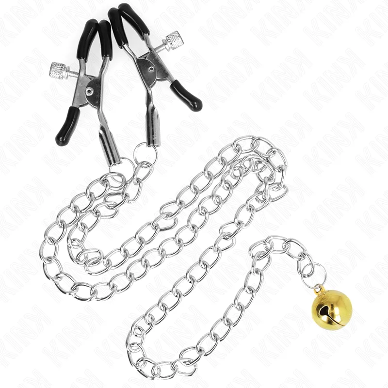 Kink Chain Bröstvårtsklämmor med Bjällra – 30 cm Justerbar Kopplingskedja