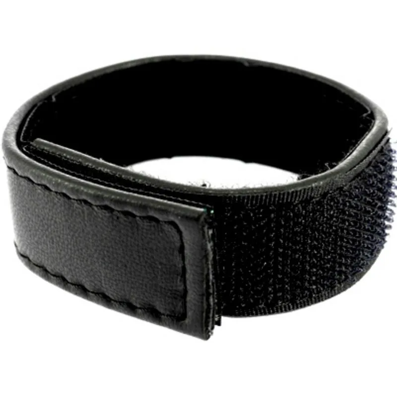 Metal Hard Leather Body – Adjustable Velcro Penis & Testicle Strap | Black