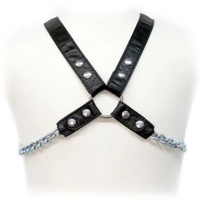 Leather Body Chain Harness II – Justerbar BDSM-sele för män