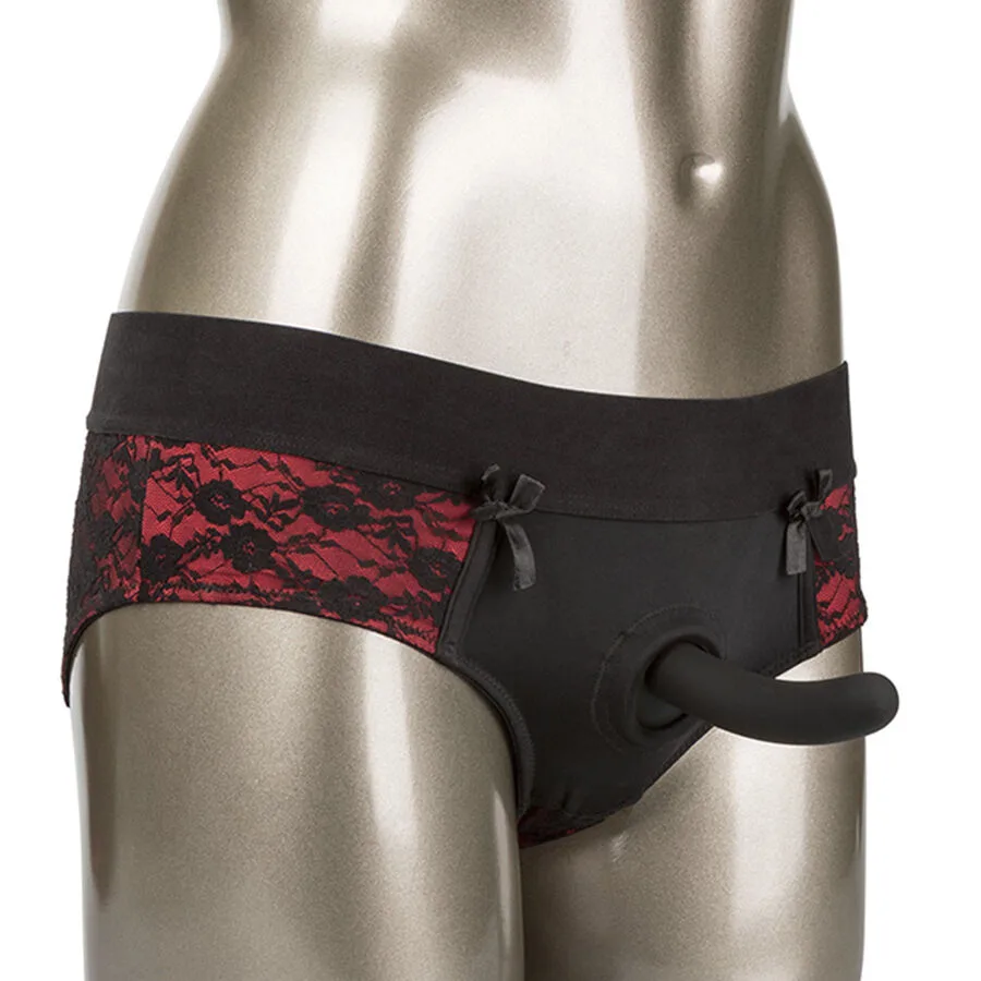 Calexotics - Scandal Crotchless Pegging Panty Set med Silikonprob Storlek S/M