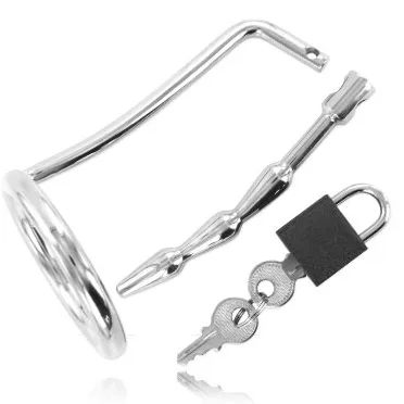 Metal Hard - Testicular Ring with Urethral Chastity Plug