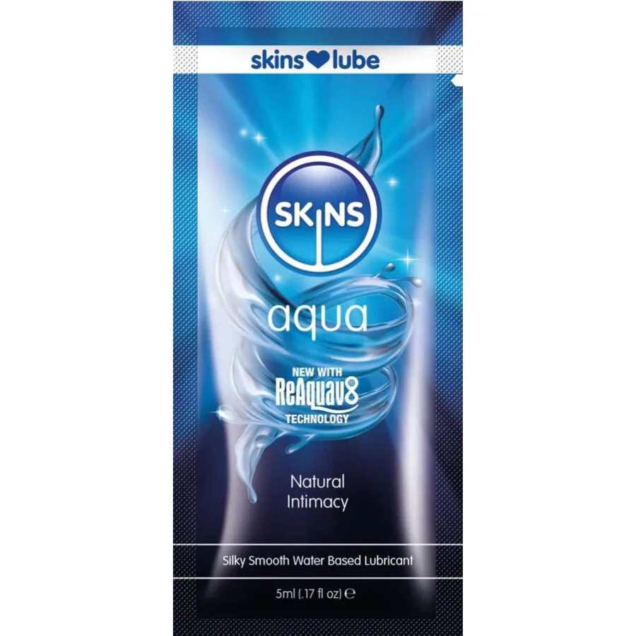 Skins Aqua Water-Based Personal Lubricant – Single-Use Sachet (5 ml)