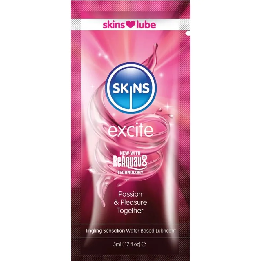 Skins Excite Water-Based Arousal Lubricant – Single-Dose 5 ml