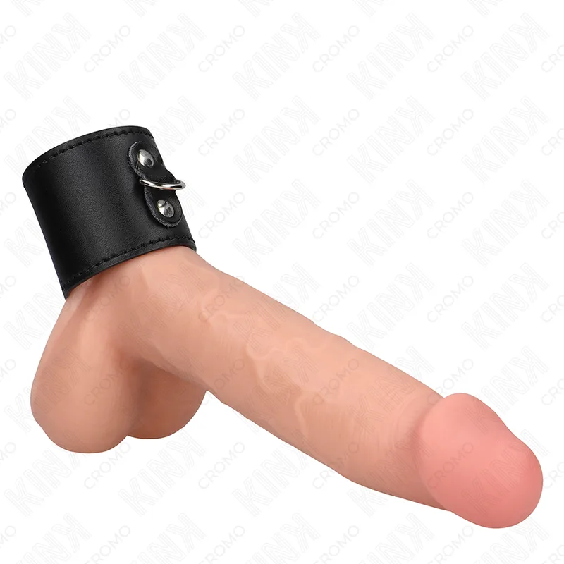 Kink Leather Penis Ring with Pressure Closure