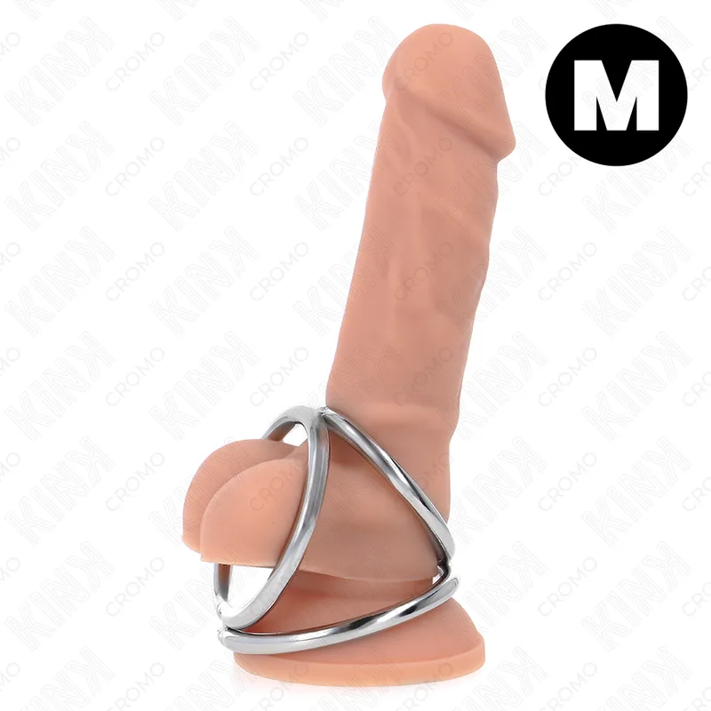 Kink Triple Chrome Metal Penile Ring Set – Adjustable 3.8 cm to 5 cm (Model 2)