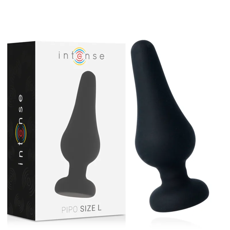 Intense Pipo L Analplug – Kroppssäker Svart Silikon, 13 cm