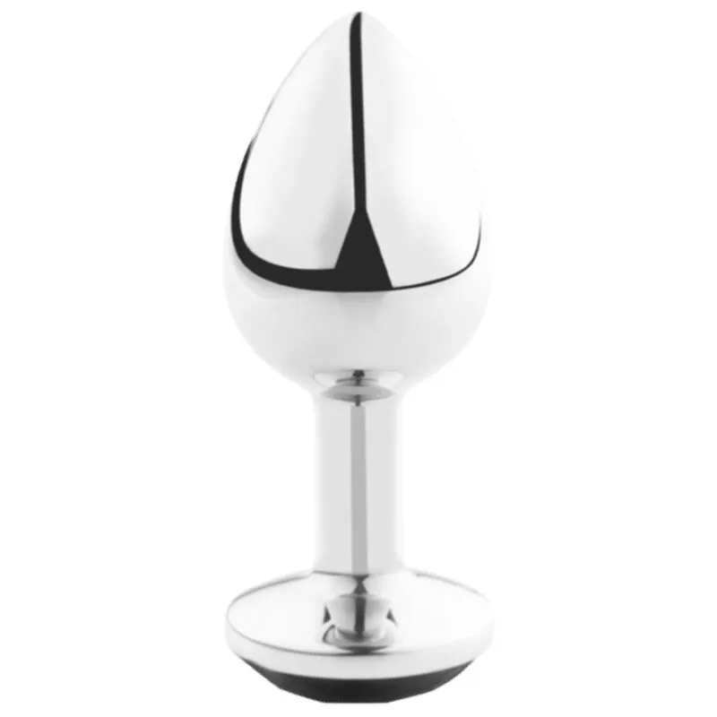 Secretplay Aluminium Anal Plug with Diamond Base – Black – Medium