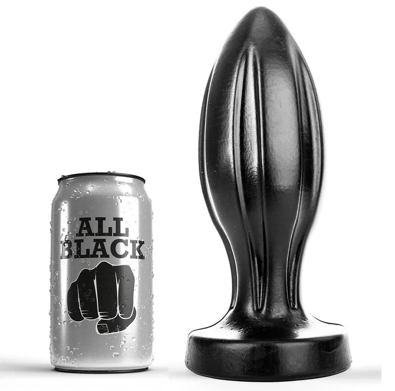 All Black Analplug – 21 cm Rillad Stimuleringsplug