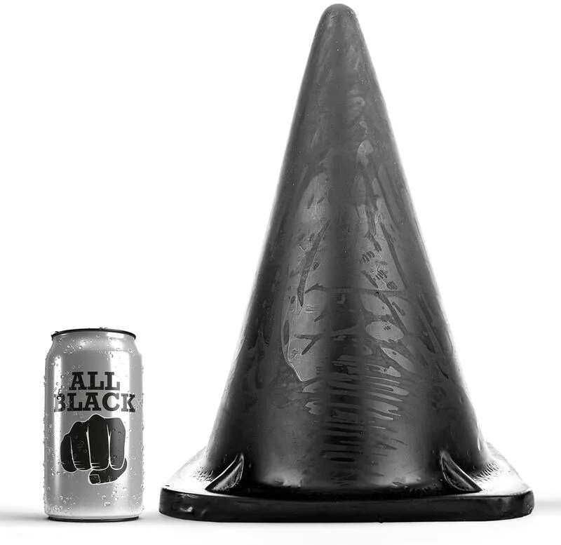All Black Triangular Anal Plug 30 cm – Stor Graduerad Analpropp för Erfarna Användare