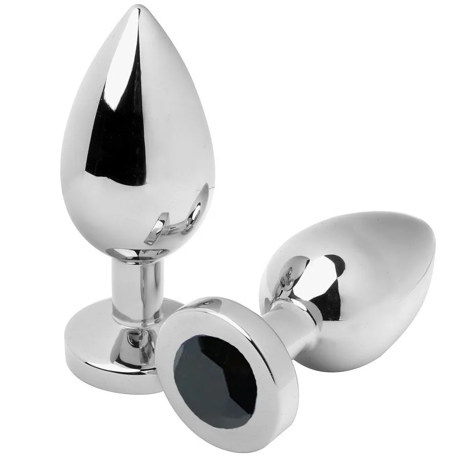 Metal Hard - Diamond Crystal Anal Plug Black Small 5.71cm
