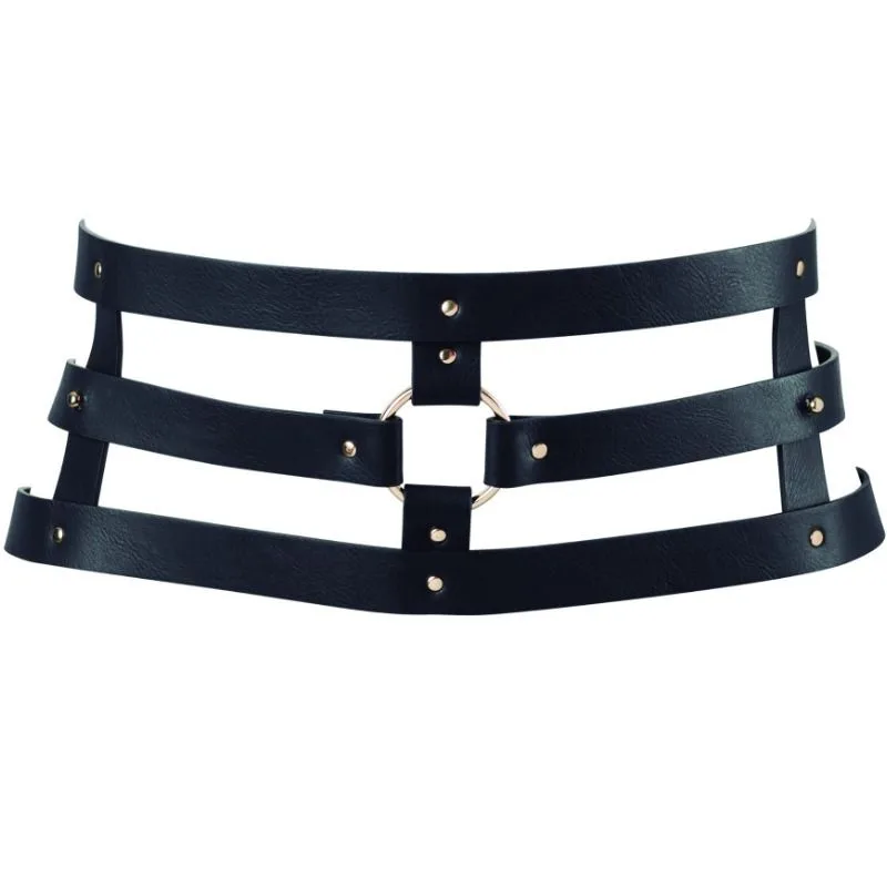 Bijoux Indiscrets Maze Belt with Restraint Strap in Black — Wearable Fashion Bondage Accessory