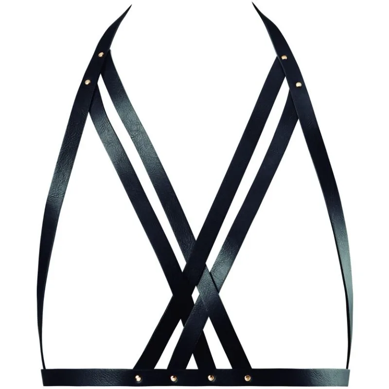 Bijoux Indiscrets Maze Halter Bra Harness – Black