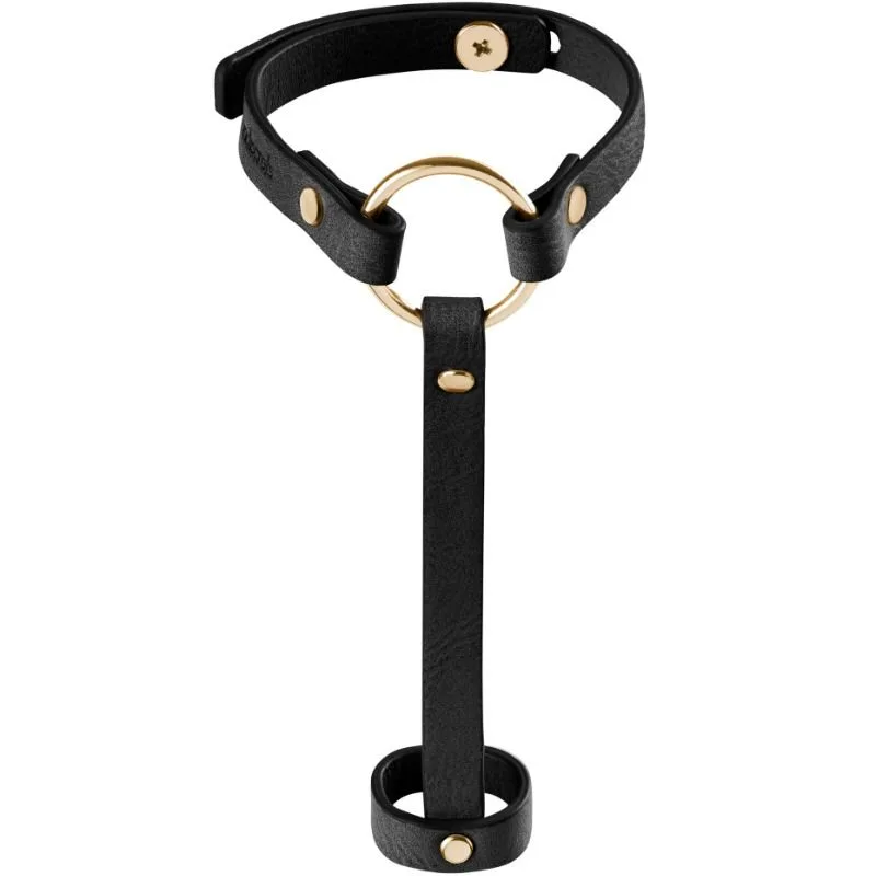 Bijoux Indiscrets Maze Bracelet Hand Harness – Black | Vegan Faux Leather Wrist & Finger Strap