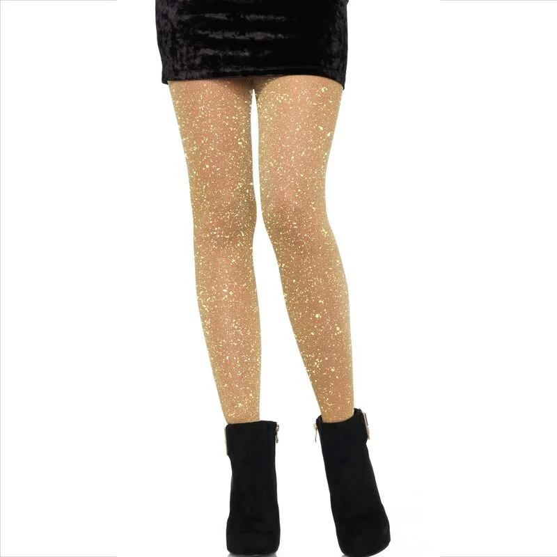 Leg Avenue - Genomskinliga Gyllene Metallicstrumpbyxor
